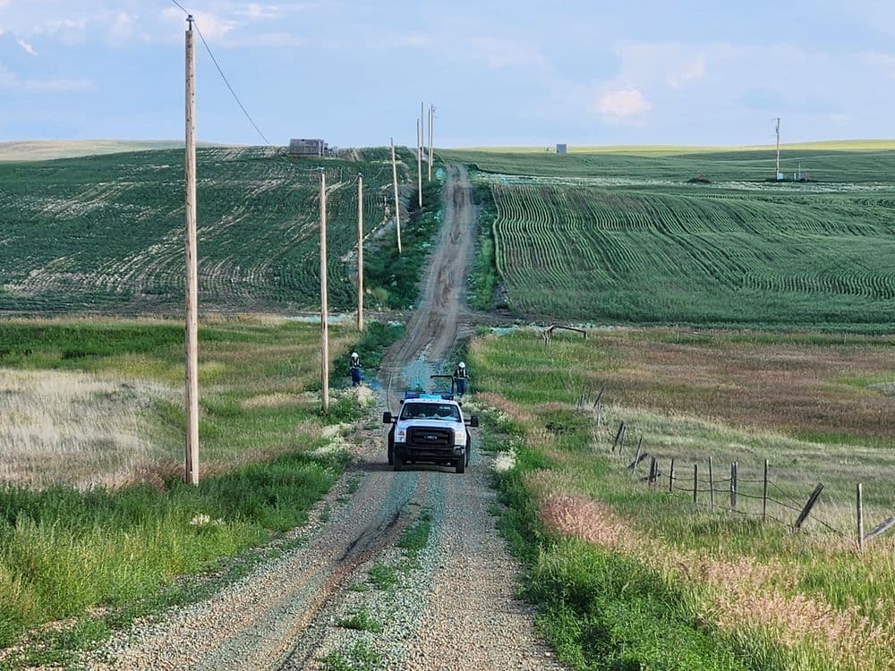 Applying herbicides to access roads