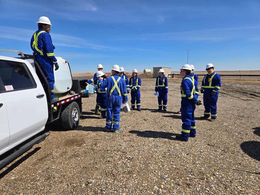 Safety meetings with workers on the job